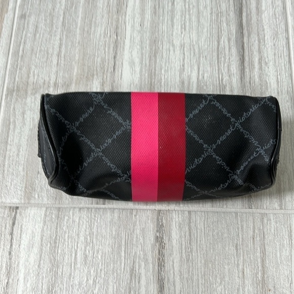 Black, pink, grey, & red canvas zippered makeup bag Victoria’s Secret - Picture 4 of 7